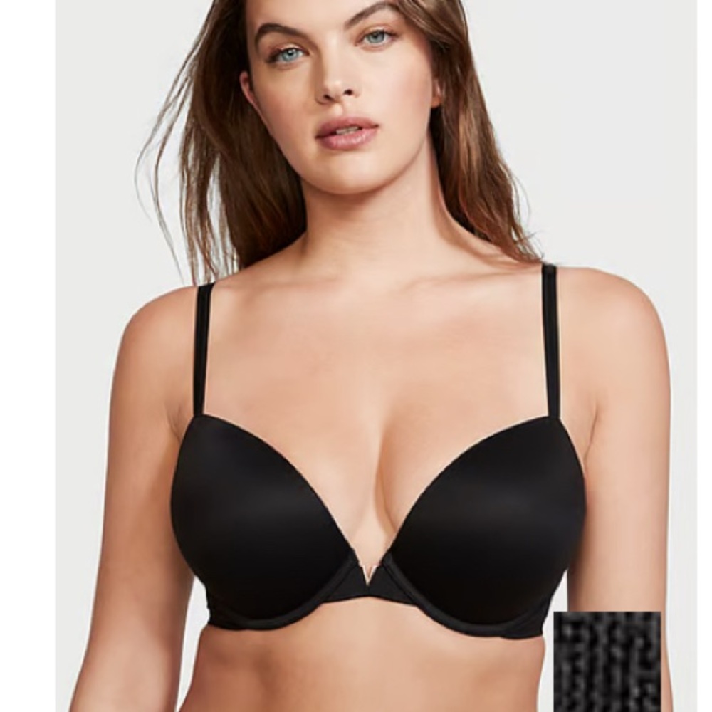 Victoria’s Secret love cloud push plunge black bra 44c NWT